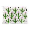 Handmade multi cactus beaded coin purse with Czech glass seed bead and zipper closure in white.