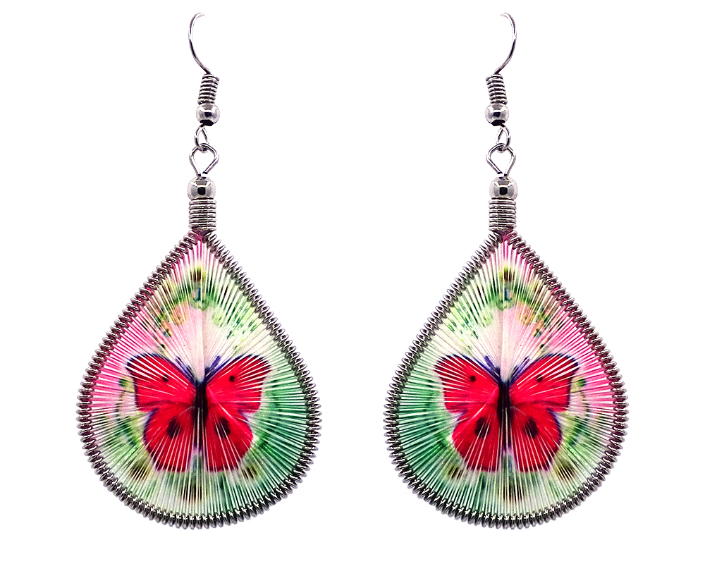 Butterfly Teardrop Thread Earrings