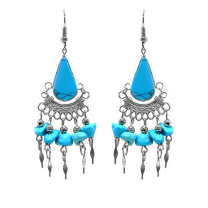Teardrop Stone Cluster Earrings