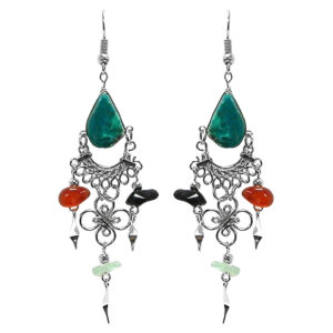 Teardrop Stone Chandelier Earrings