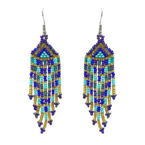 Seed Bead Fringe Earrings