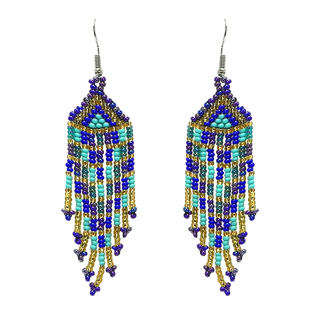 Seed Bead Fringe Earrings