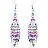 Triangle Seed Bead Chain Fringe Earrings