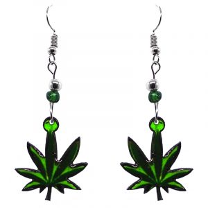 Cannabis Pot Leaf Earrings