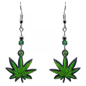 Cannabis Pot Leaf Earrings