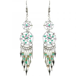 Double Dreamcatcher Beaded Earrings