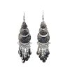 EA-070105909090 Silver Arched Dangle Earrings