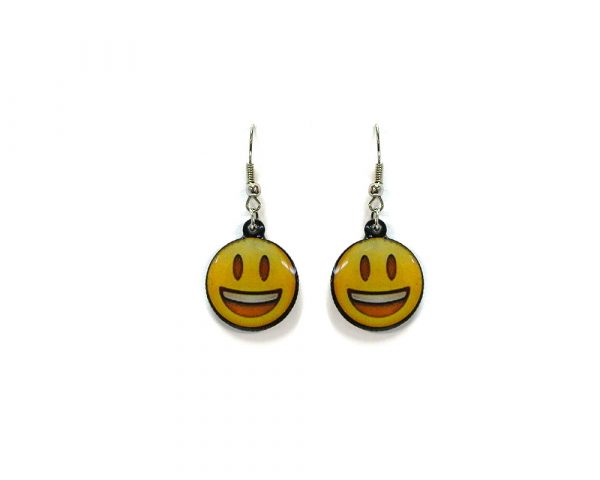 This emoji is named "Smiling Face with Open Mouth", a classic smiley face emoji with an open mouth showing teeth, and tall, open eyes.