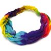 HA-040101999999 Handmade soft cotton tie-dye wrap headband in rainbow colors.