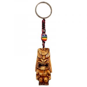 Handmade durepox resin figurine keychain of Lono tiki god totem