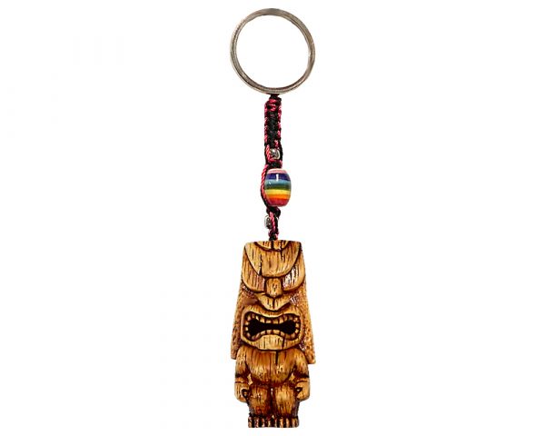 Handmade durepox resin figurine keychain of Lono tiki god totem