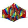 Handmade cupcake pattern print fabric face mask with 100% cotton and elastic straps in brown, tan, and multicolored adult size.