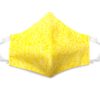 Handmade washed out print fabric face mask with 100% cotton and elastic straps in yellow kid/teen size.