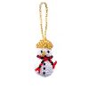 OR-010101000133 Mini Seed Bead Snowman Christmas Ornament - Gold