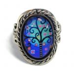 Floral-Swirls/Blue/Pink