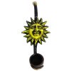 SP-020603 Handcrafted tobacco smoking hand pipe of a yellow sun with a smiley face in small size.
