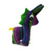 TY-010101999999 Handmade mini multicolored striped cotton stuffed animal short donkey toy.