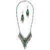 Mia Jewel Shop: Teardrop Stone Long Beaded Dangle Fringe Necklace and Earrings Jewelry Set
