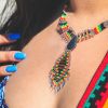 Mia Jewel Shop: Rasta Teardrop Stone Long Beaded Diamond Dangle Multi Strand Necklace and Earrings Jewelry Set