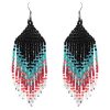 EA-030101093511 Large Seed Bead Fringe Earrings