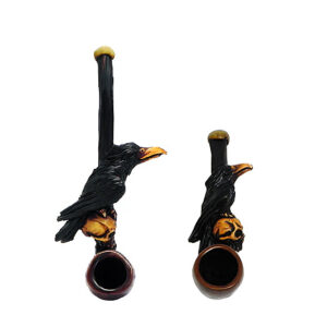 Raven on Skull Mini Smoking Pipe