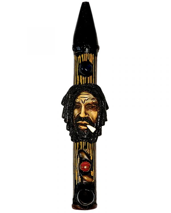 Handcrafted tobacco smoking natural bamboo wooden peace pipe of smoking Bob.