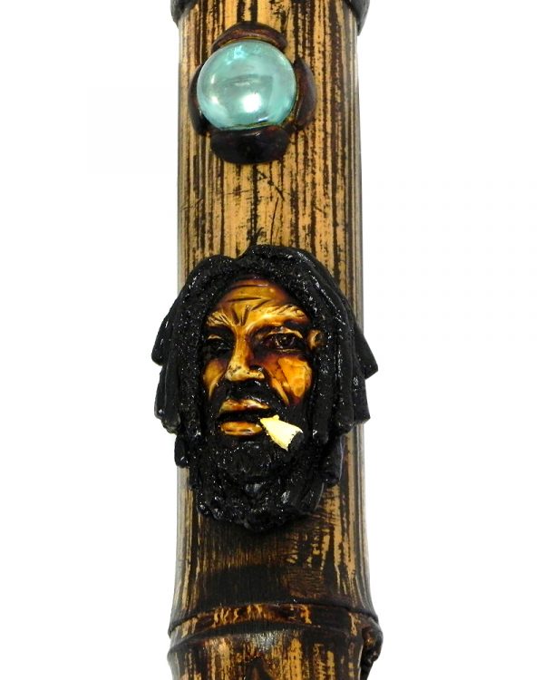 Handcrafted tobacco smoking natural bamboo wooden peace pipe of smoking Bob.