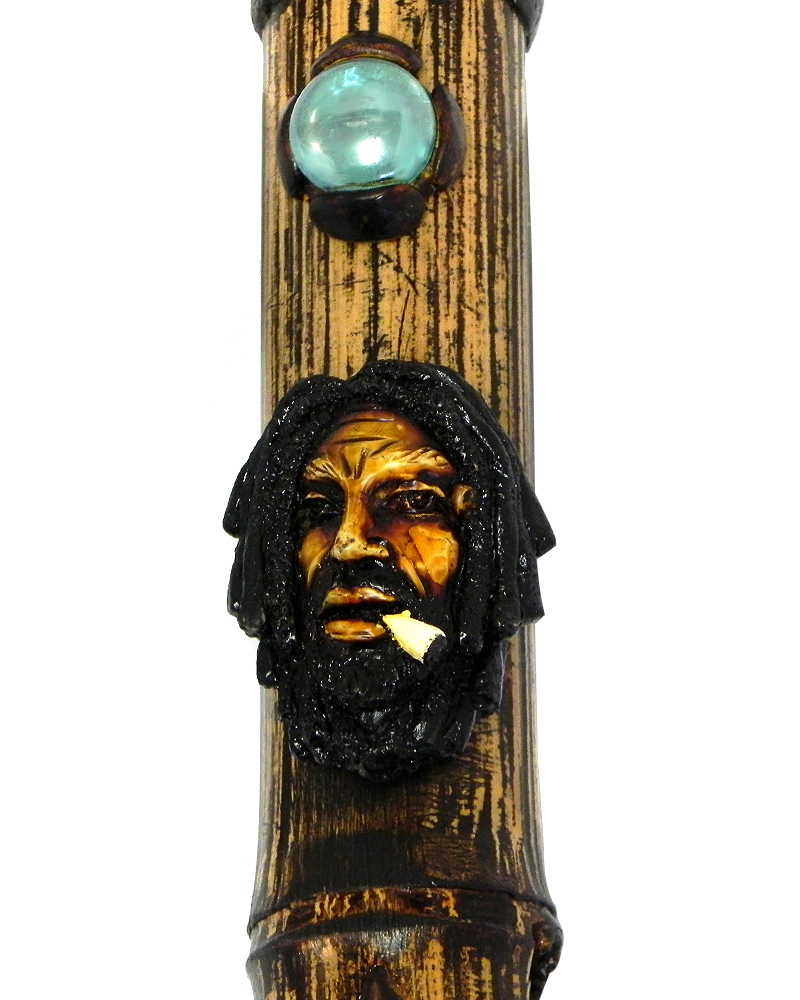 Handcrafted tobacco smoking natural bamboo wooden peace pipe of smoking Bob.