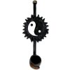 SP-030502 Handcrafted tobacco smoking hand pipe of a classic black and white yin yang symbol with sun rays in small size.