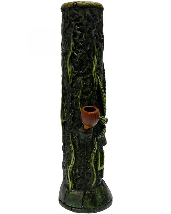 Handcrafted tobacco smoking water pipe of a cannabis pot leaf with a "4.20" sign.