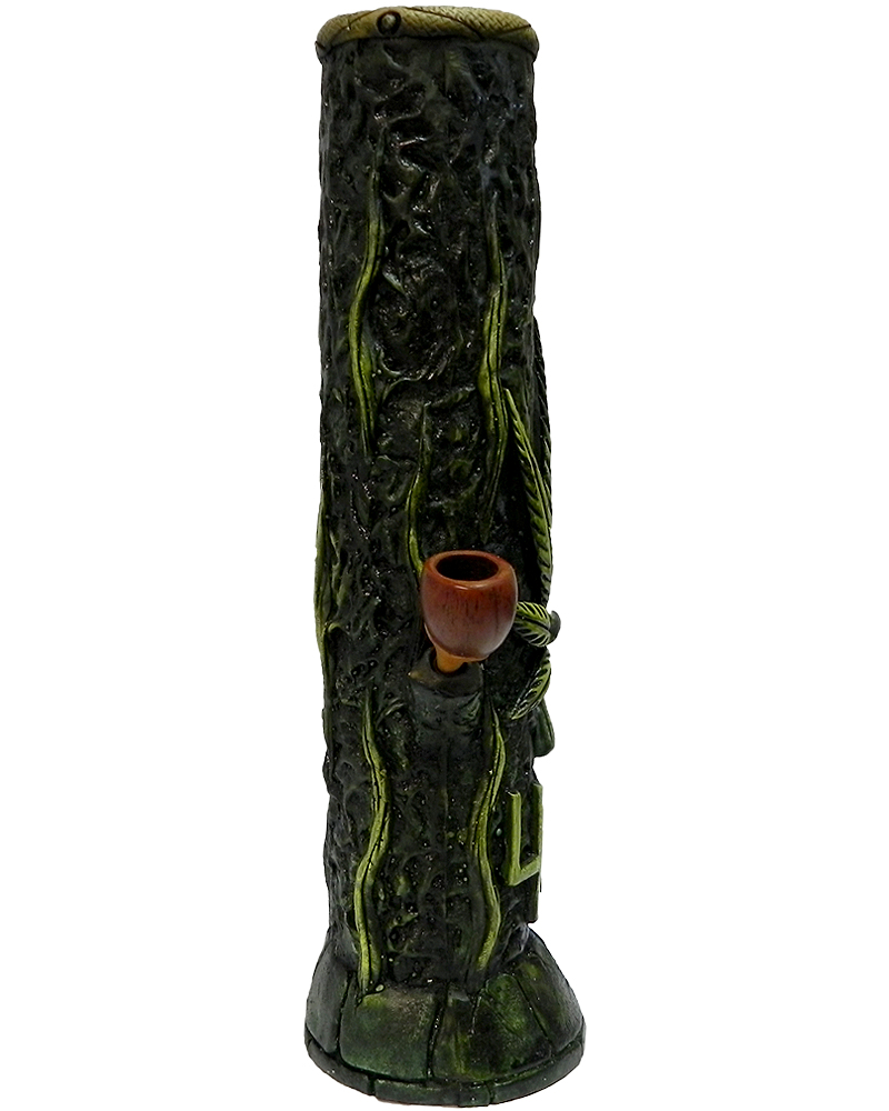 Handcrafted tobacco smoking water pipe of a cannabis pot leaf with a "4.20" sign.