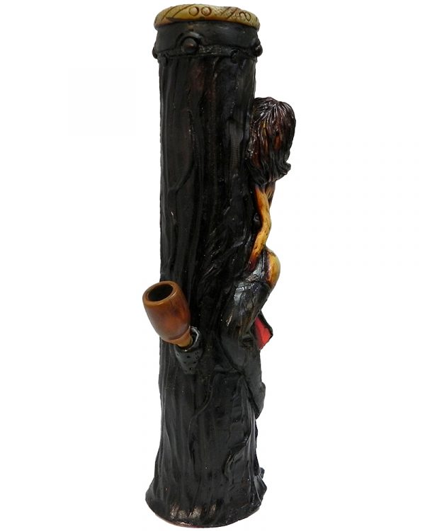 Handcrafted tobacco smoking water pipe of a sexy nude girl with big booty sitting on a mushroom.
