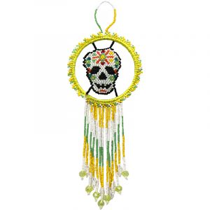 Sugar Skull Beaded Dream Catcher