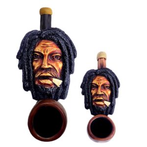Handcrafted tobacco smoking hand pipe of smoking Bob in both mini and small sizes.