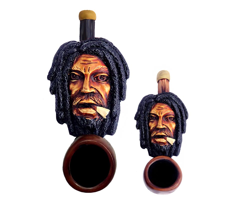 Handcrafted tobacco smoking hand pipe of smoking Bob in both mini and small sizes.