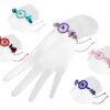 Chip stone and string pull tie bracelet with round thread dream catcher centerpiece.