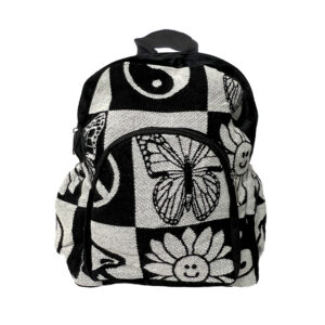 Small Hippie Backpack - Black/White