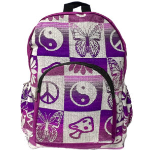 Large Hippie Backpack - Purple/White