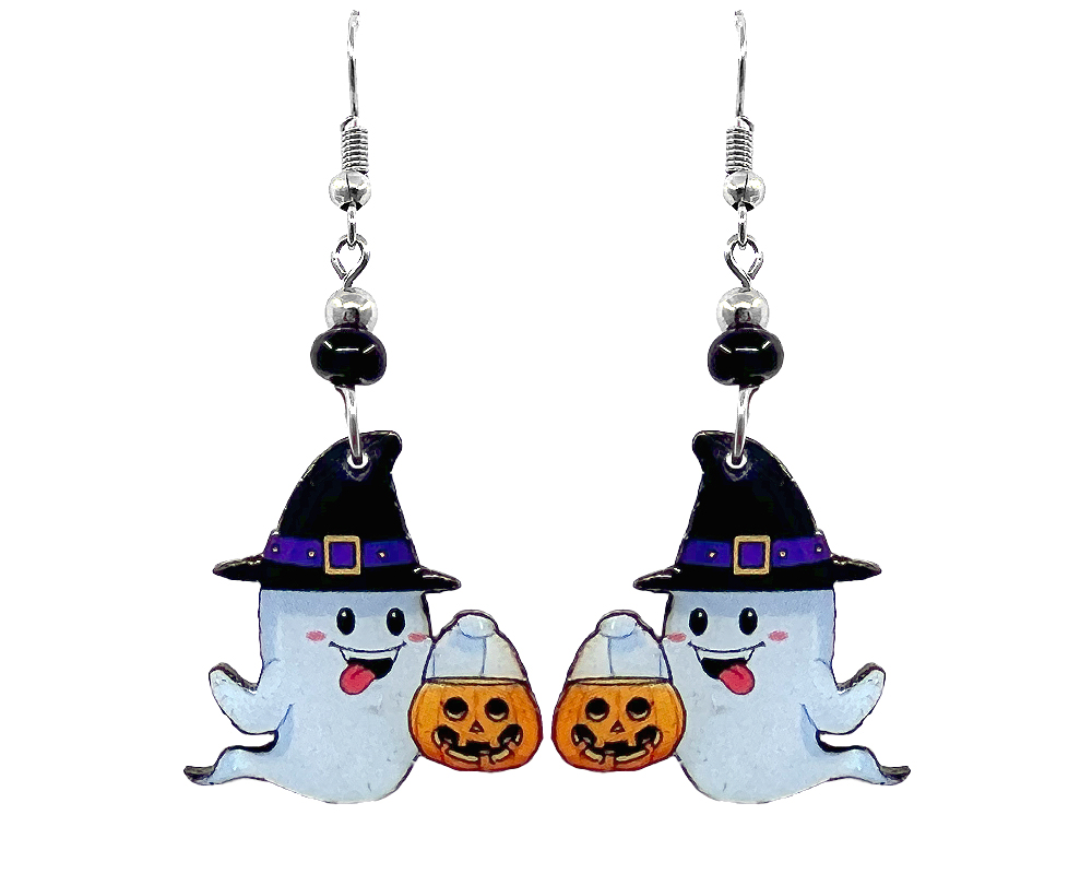 EA-043704000902 Halloween Ghost Earrings - Trick or Treat