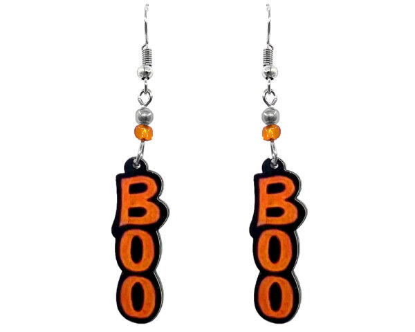 Halloween BOO Earrings - Orange