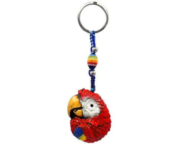 Scarlet Macaw Parrot Keychain - Red