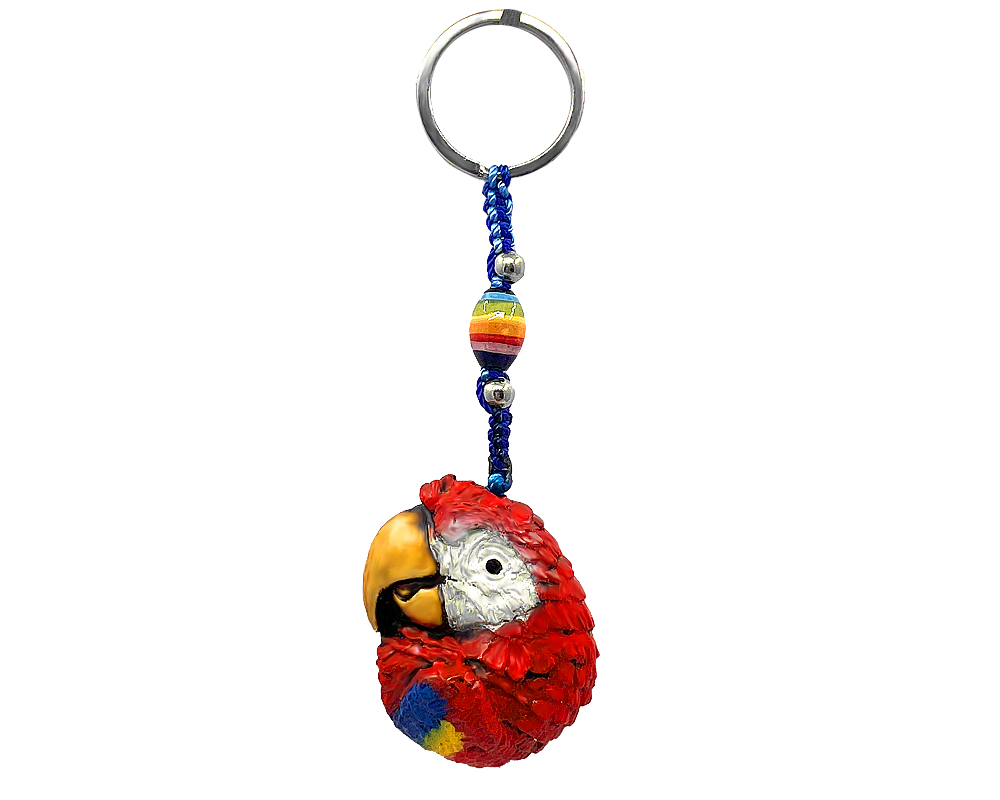 KC-05062402 Scarlet Macaw Parrot Keychain - Red