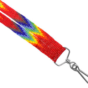 Native Inspired Seed Bead Lanyard - Red