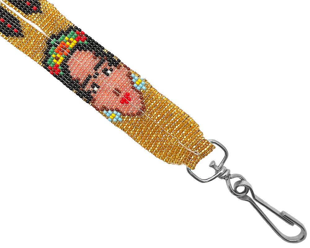 KC-060206330103 Frida Seed Bead Lanyard - Gold