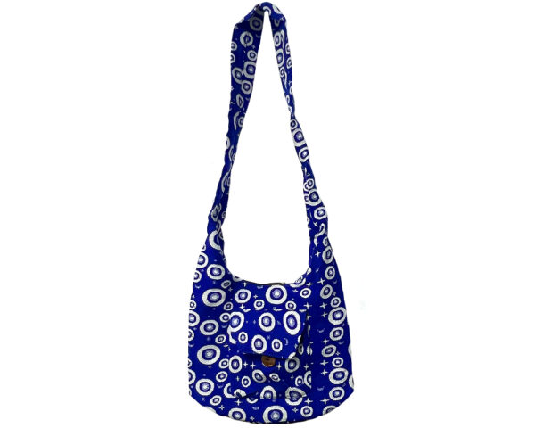 Large Evil Eye Hobo Purse - Royal-Blue/Eye