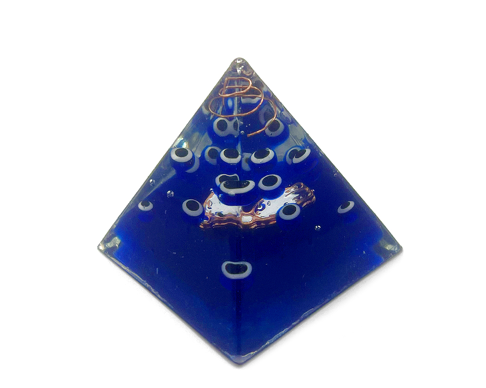 Evil Eye Orgonite Pyramid - Hamsa Hand