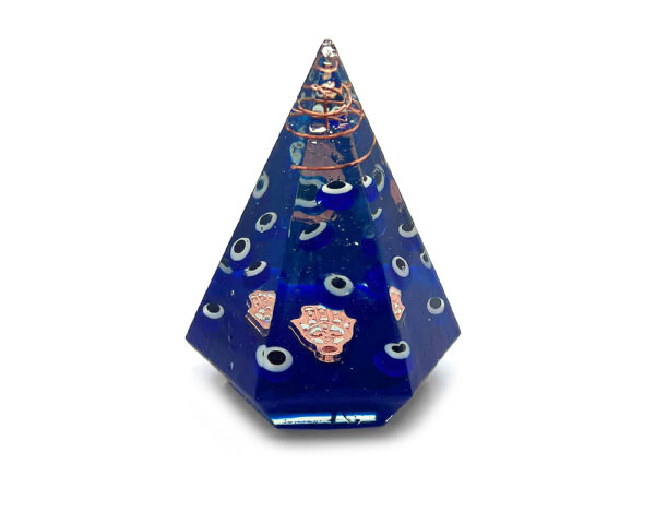 Evil Eye Orgonite Hexagonal Pyramid - Hamsa Hand