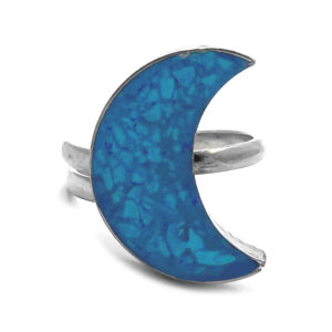 Moon Chip Stone Inlay Ring