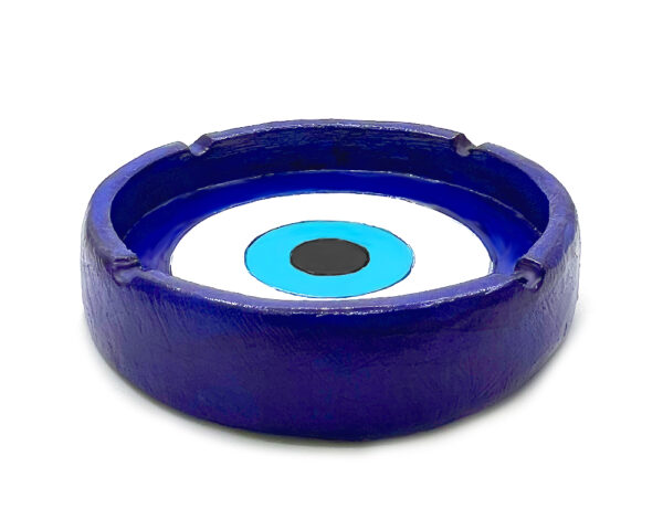 Evil Eye Round Ash Tray - Blue