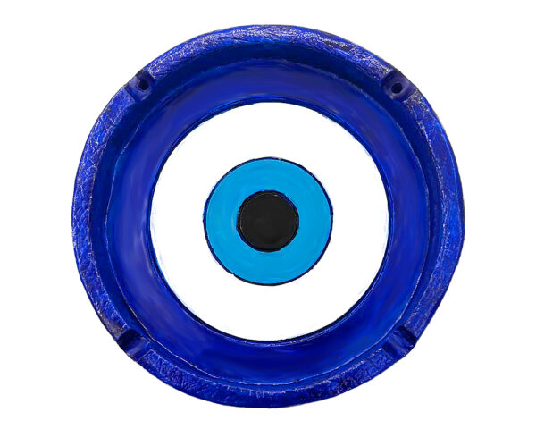 Evil Eye Round Ash Tray - Blue